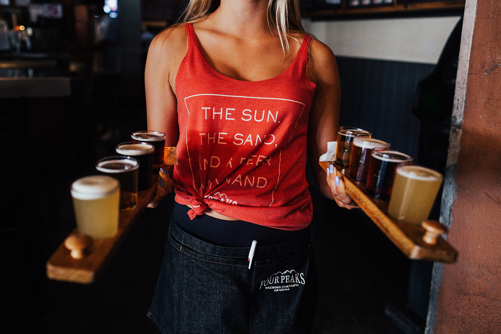 Waitress with beers