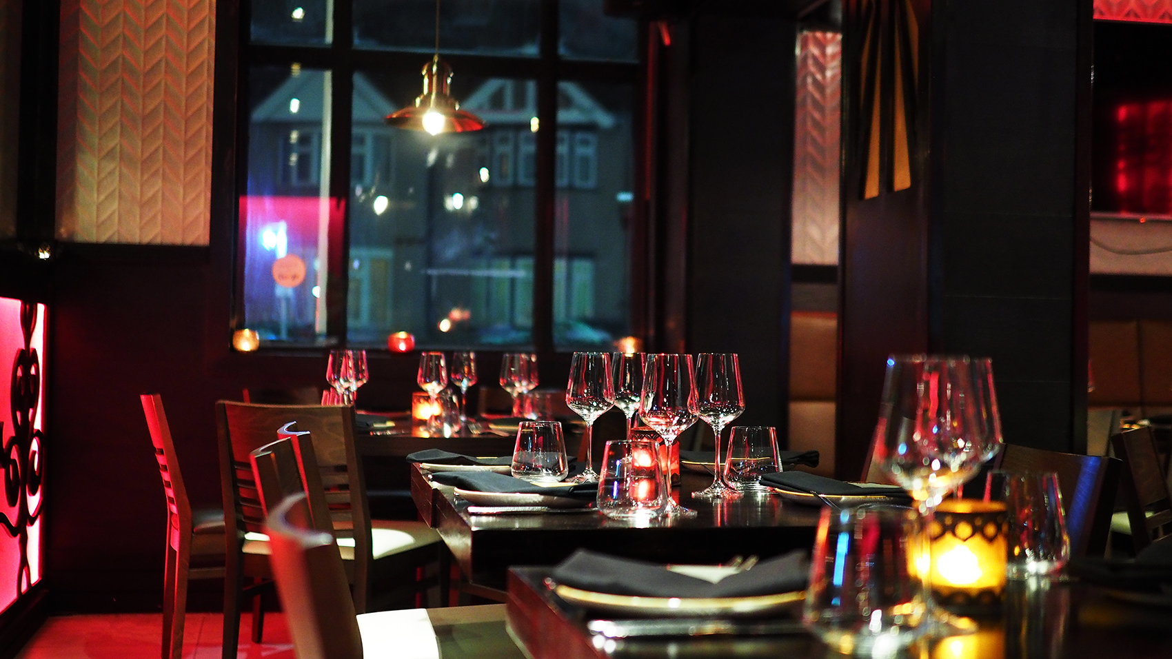 Dinner tables at the restaurant
