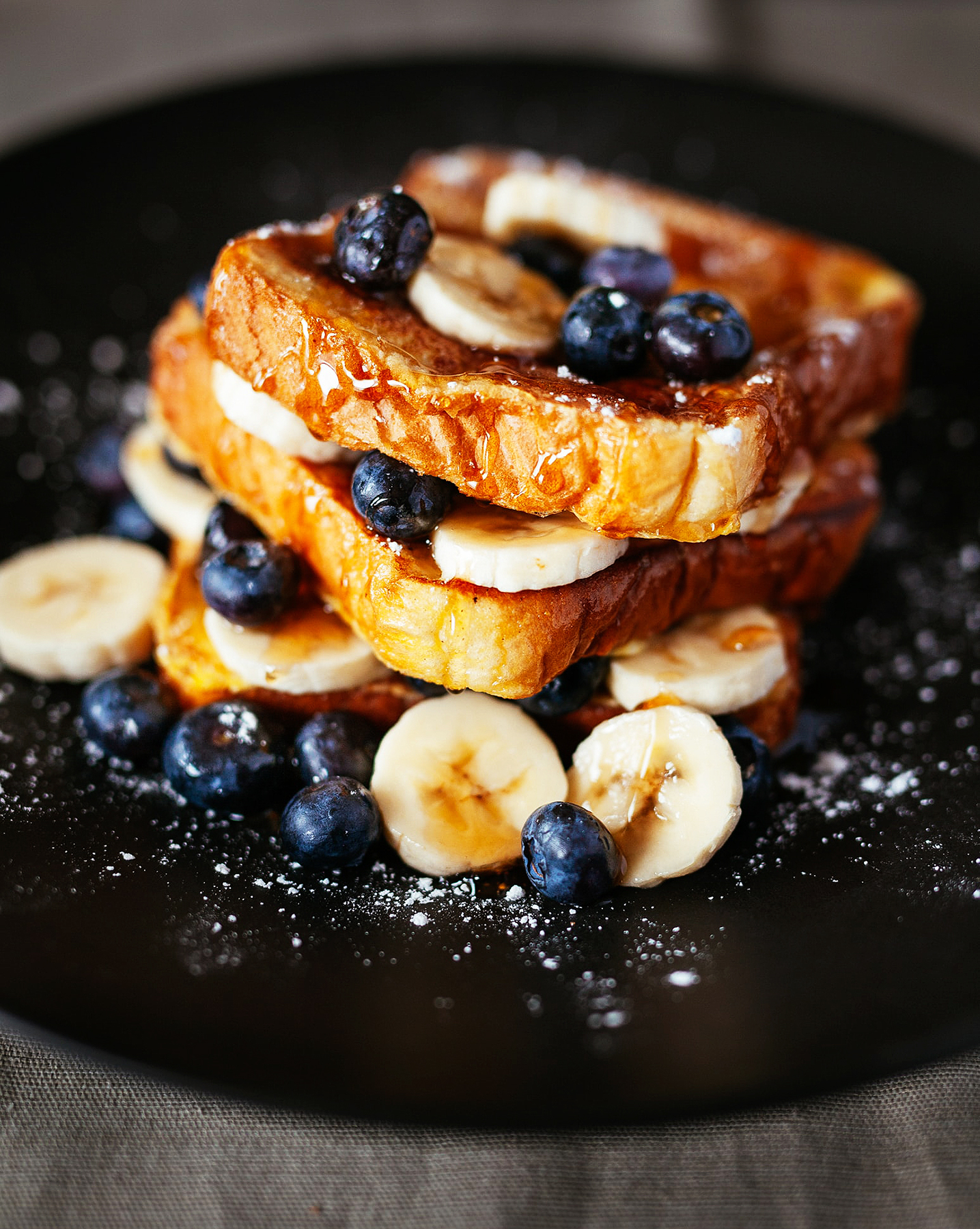 Blueberry, banana and honey brunch